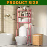 GloTika 3 - Tier Over The Toilet Storage, Space Saver Metal Bathroom Shelves, Freestanding Above Over Toilet Storage Shelf with 4 Hooks for Bathroom, Black - Homesidy.com