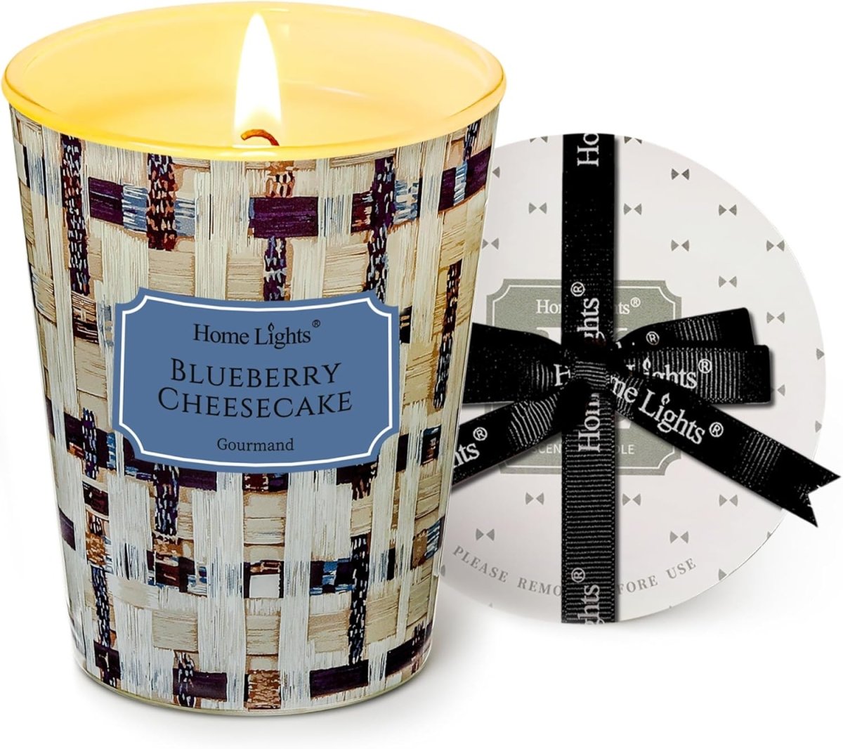 HomeLights Scented Candles for Women &amp; Men, 18oz Candle Jars Aromatherapy 4 - Wick Candle, Ideal for Rustic Modern Home Decor and Gifts, Blueberry Cheesecake - Homesidy.com