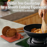 Zulay Kitchen Spoon Rest for Multiple Utensils High Heat - Resistant Silicone Drip Pad, BPA - Free Spoon Holder for Stove Top, Kitchen Gadget Holder for Ladles, Tongs, Cooking Spatula - Makes Great Gift - Homesidy.com