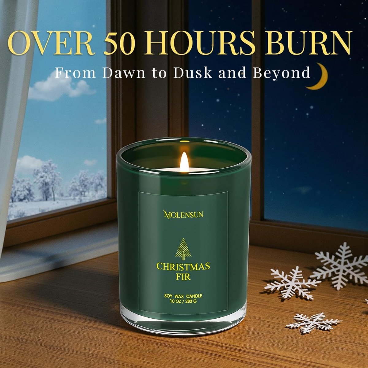 Balsam Cedar Candle, 10oz Soy Scented Candle for Home, Christmas Birthday &amp; Holiday Gifts for Women &amp; Men, Long Lasting 50 Hour Clean Non - Toxic Burn, Elegant Winter &amp; Christmas Festive Home Decor - Homesidy.com