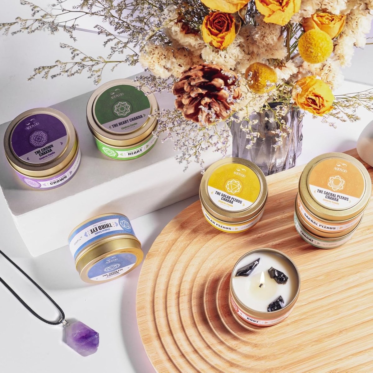 AOOVOO Scented Candles - 4PC Candle Set, 36 oz Soy Candles, Soy Candle for Home Scented, Lavender/Vanilla/Eucalyptus/Sage - Homesidy.com
