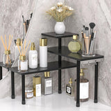 JayRex Countertop Organizer Organization, 3 Tier Moveable Corner Shelf Organizer for Kitchen, Bathroom, Spice Rack, Coffee Area, Over Sink, Dresser Table (Rustic Brown) - Homesidy.com