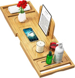 Bathtub Tray Caddy - Bath Tray - Bath Tub Tray Caddy - Bamboo Bath Table Tray for Tub - Expandable Size, Fits Most Tubs - Homesidy.com