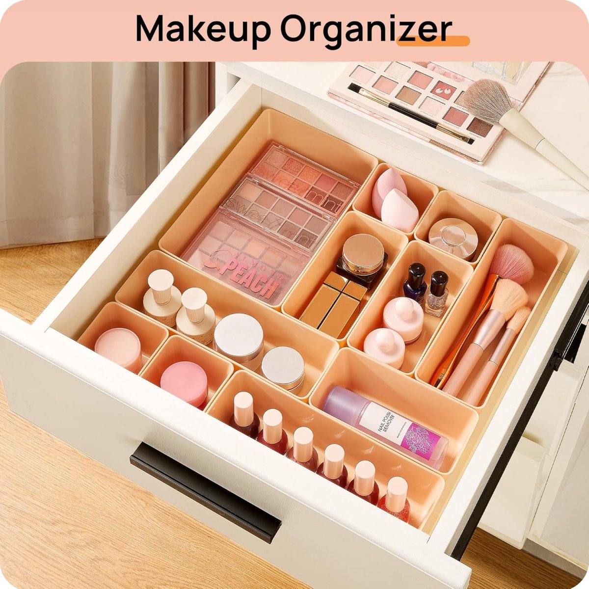 Vtopmart 25 PCS Clear Plastic Drawer Organizers Set, 4 - Size Versatile Bathroom and Vanity Drawer Organizer Trays, Storage Bins for Makeup, Bedroom, Kitchen Gadgets Utensils and Office - Homesidy.com
