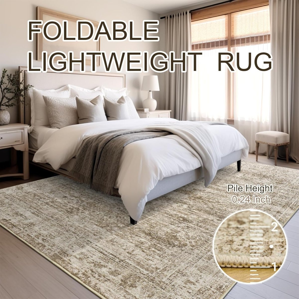 Soalmost Washable Area Rug 8x10, Large Soft Rugs for Living Room Vintage Beige Carpet 8x10 Area Rugs for Bedroom Dining Room Non - Slip Stain Resistant Under Table Rug - Homesidy.com