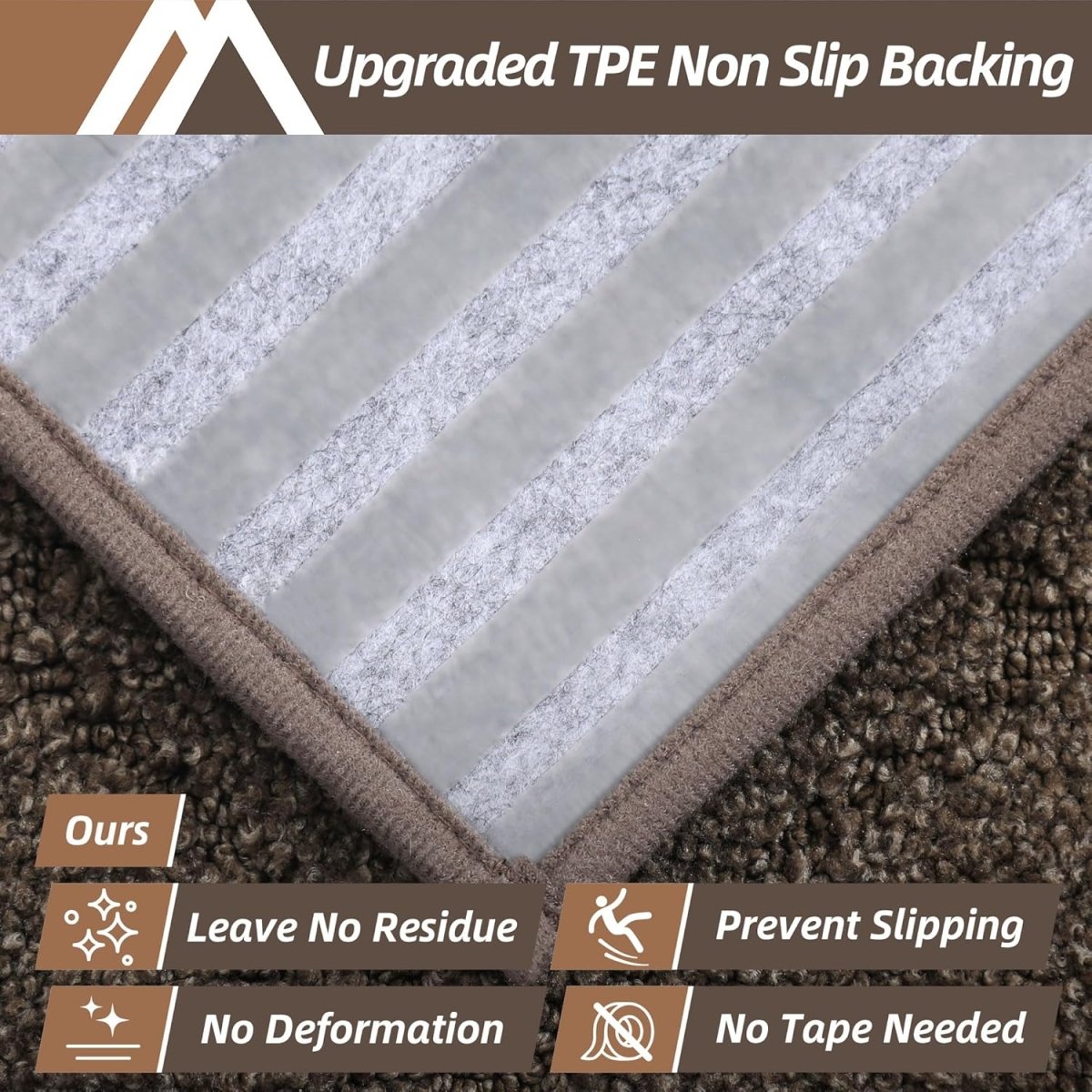 COSY HOMEER Edging Stair Treads Non - Slip Carpet Mat 28inX9in Indoor Stair Runners for Wooden Steps, Edging Stair Rugs for Kids and Dogs, 100% Polyester TPE Backing (15pc, Beige) - Homesidy.com