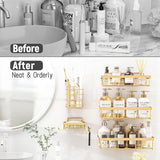 Liuoud 5 Pack Shower Caddy Organizer Rack Shelf for Inside Shower, Adhesive Bathroom Wall Storage Basket Rustproof Stainless Steel Shampoo Holder, Girly Bathroom Accessory Decor Set, Pink - Homesidy.com