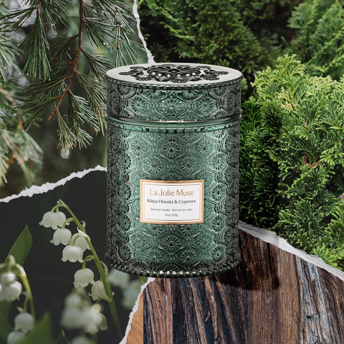 LA JOLIE MUSE Sahara Amber Candle – Bergamot, Clove &amp; Amber | 12 oz Large 2 - Wick Soy Wax Candle | 60 Hours Clean Burn | Gift - Ready for Hosts &amp; Gatherings | Elegant Home Décor - Homesidy.com