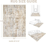 Area Rugs 6x9 Living Room: Washable Rug Modern Abstract Large Rug Soft Non Slip Neutral Rugs Stain Resistant Indoor Carpet for Bedroom Kitchen Dining Room Table Nursery Home Office Rugs(Beige,6x9) - Homesidy.com