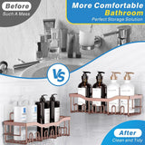 EUDELE Adhesive Shower Caddy, 5 Pack Rustproof Stainless Steel Bath Organizers With Large Capacity, No Drilling Shelves for Bathroom Storage &amp; Home Decor - Homesidy.com