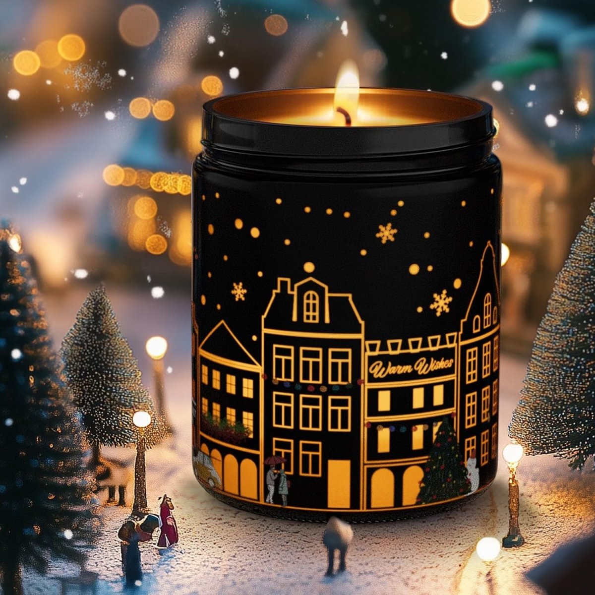 Merry Christmas Candles with Warmer LED, Christmas Decor Gifts Winter Candle with Pine Wood Spice Scents, Cypress Candle Over 40 Hours Burn Time, Home Decorations Indoor, 100% Soy Wax,White - Homesidy.com