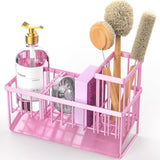 Cisily Kitchen Sink Caddy Organzier with High Brush Holder, Sponge Holder for Sink, 304 Rustproof Stainless, Kitchen Countertop Soap Dispenser Organizer, Kitchen Decor and Accessories - Homesidy.com