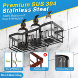 EUDELE 5 - Pack Rustproof Stainless Steel Shower Caddy Set– No Drill Adhesive Bathroom Organizer, Space - Saving Shower Shelves for Apartment Essentials, Bathroom/Kitchen Storage Home Decor - L Size - Homesidy.com