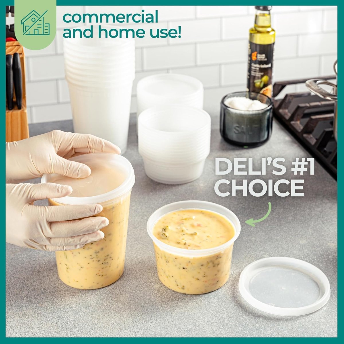JoyServe Deli Food Storage Containers with Lids - (48 Sets) 24 - 32 Oz Quart Size &amp; 24 - 16 Oz Pint Size Plastic Airtight Takeout Meal Prep Storage, BPA - Free, Dishwasher, Microwave Safe - Homesidy.com