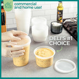 JoyServe Deli Food Storage Containers with Lids - (48 Sets) 24 - 32 Oz Quart Size &amp; 24 - 16 Oz Pint Size Plastic Airtight Takeout Meal Prep Storage, BPA - Free, Dishwasher, Microwave Safe - Homesidy.com