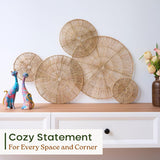 CHI AN HOME Wicker 23 Inch Jute Wall Decor Baskets, Set of 6 Extra Large Woven Jute Wall Plates, 23&34;,21&34;,15&34;,13&34;,12,10&34;, Decorative Baskets for Wall Arts, Wall Hanging for Bedroom, Living Room, Office - Homesidy.com