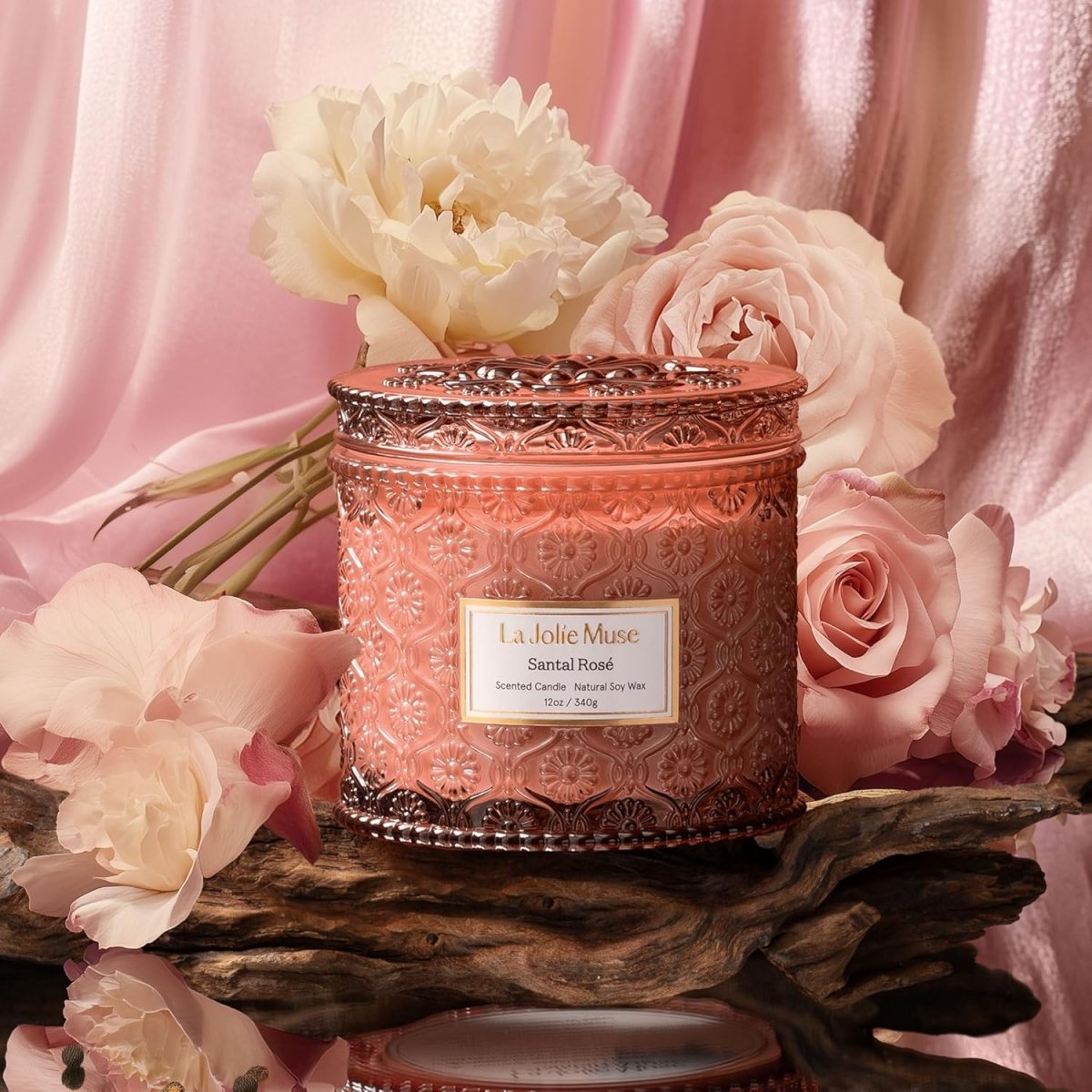 LA JOLIE MUSE Sahara Amber Candle – Bergamot, Clove &amp; Amber | 12 oz Large 2 - Wick Soy Wax Candle | 60 Hours Clean Burn | Gift - Ready for Hosts &amp; Gatherings | Elegant Home Décor - Homesidy.com