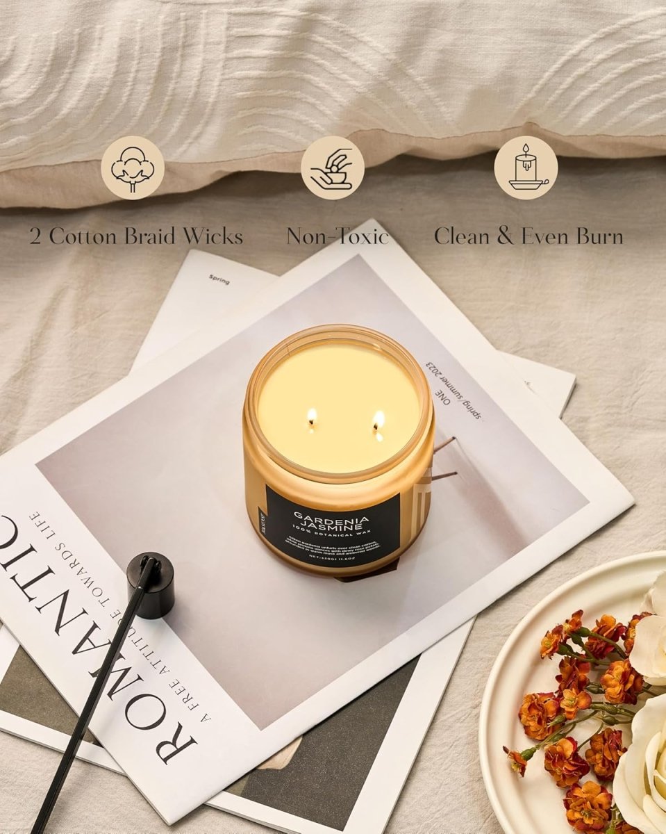 M&amp;SENSE Eucalyptus &amp; Mint Soy Candles for Home Scented, 11.6oz 70 Hour Burn Aromatherapy Candle Gift for Stress Relief, Meditation, Yoga, Relaxing SPA, Reusable Jar for Men and Women - Homesidy.com