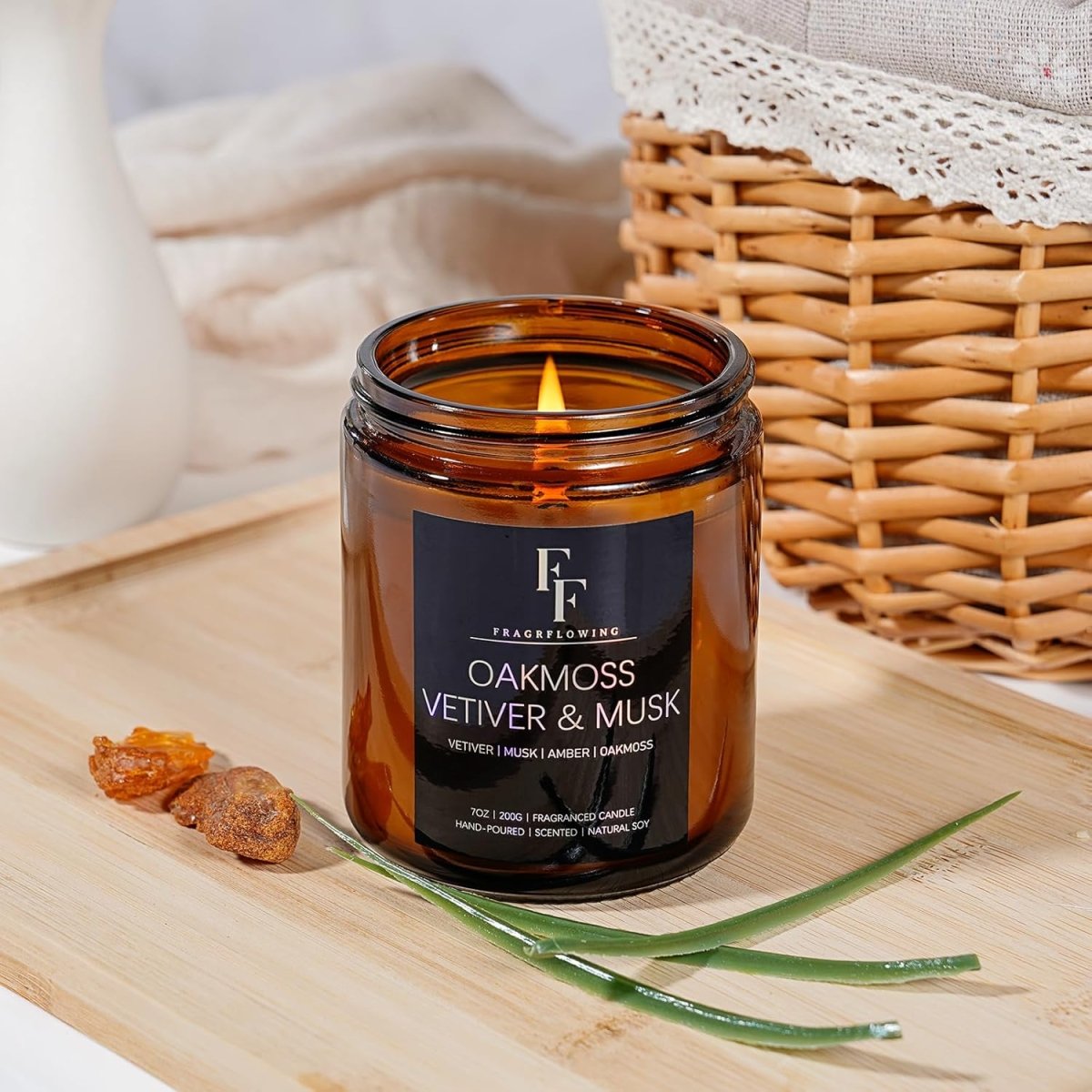 Eucalyptus &amp; Sage Scented Candles,Candles for Home Scented Aromatherapy Candles,Soy Wax Candle Gift for Women Men Amber Jar Candle, 7oz - Homesidy.com