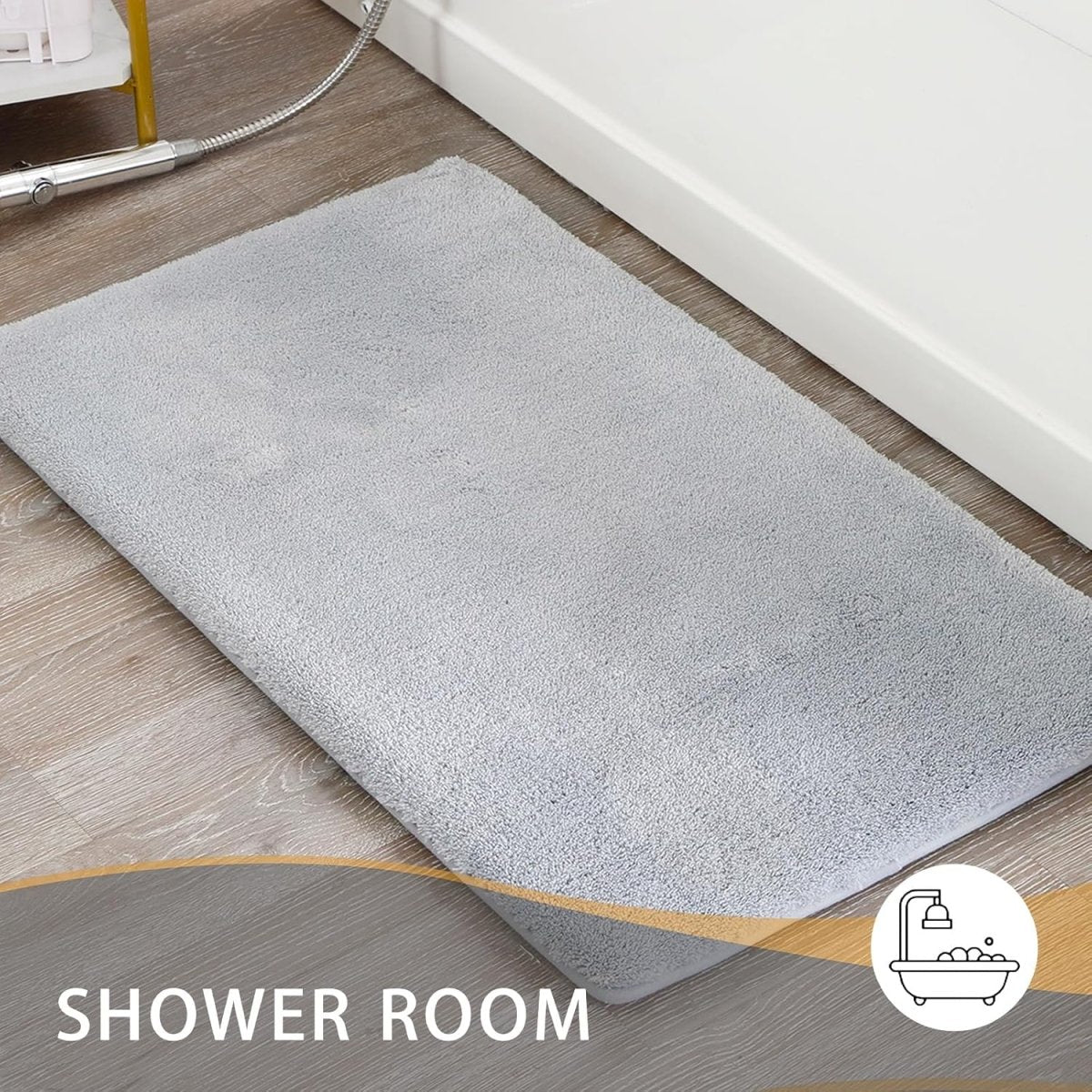 MINIDEAR Bathroom Rugs 24x17 Light Grey - Thick Elastic Foam Bath Mat, Ultra Soft &amp; Plush Fluffy, Non - Slip, Quick Dry, Absorbent Washable Floor Microfiber Mat for Tub, Home Decor Accessories - Homesidy.com