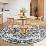 AMADA HOMEFURNISHING 8x10 Washable Area Rug, Low - Profile Large Area Rug with Non - Slip Backing &amp; Durable Edge Binding, Vintage Large Rugs for Living Room, Bedroom, Dinning Room - Homesidy.com