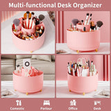 fanado 360° Rotate Makeup Brush Holder Organizer, Makeup Organizers Countertop, Makeup organization and Skincare Storage for Vanity, Desktop, Bathroom (White) - Homesidy.com