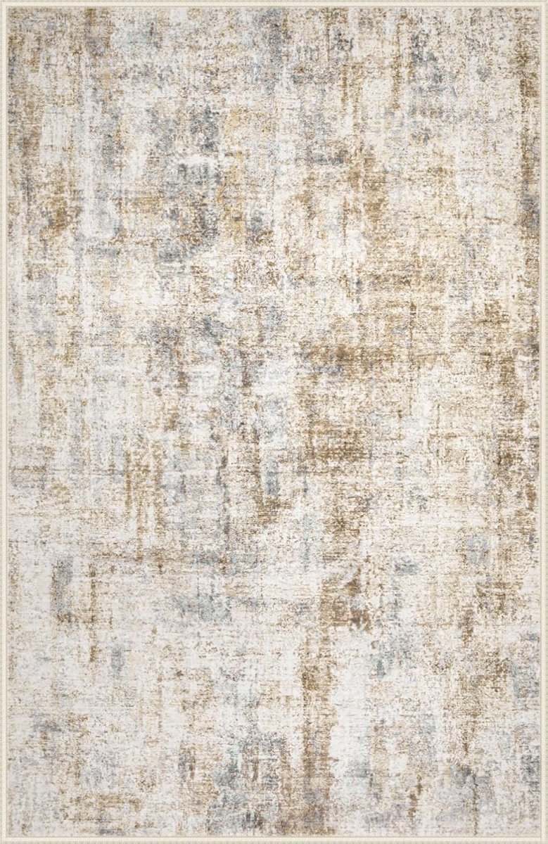 Area Rugs 6x9 Living Room: Washable Rug Modern Abstract Large Rug Soft Non Slip Neutral Rugs Stain Resistant Indoor Carpet for Bedroom Kitchen Dining Room Table Nursery Home Office Rugs(Beige,6x9) - Homesidy.com