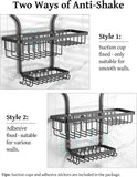 YASONIC Shower Caddy Hanging - Never Rust Shower Organizer - Aluminum Over The Head Caddy with 10 Hooks for Razor/Sponge - Rack with Soap Basket - Silver - Homesidy.com