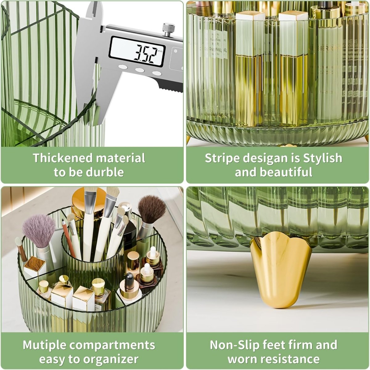 fanado 360° Rotate Makeup Brush Holder Organizer, Makeup Organizers Countertop, Makeup organization and Skincare Storage for Vanity, Desktop, Bathroom (White) - Homesidy.com