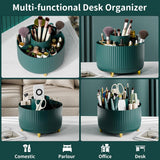 fanado 360° Rotate Makeup Brush Holder Organizer, Makeup Organizers Countertop, Makeup organization and Skincare Storage for Vanity, Desktop, Bathroom (White) - Homesidy.com