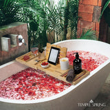 Temple Spring Wooden Bathtub Tray, Bamboo Bathroom Accessories, Bath Tray for Tub, at Home Spa Essentials, Board for Tub Table, Bath Caddy for Bathtub Accessories &amp; Bathroom Essentials – Natural - Homesidy.com
