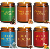 Winter Candle Gift Set, 4 Pack 7 oz Soy Scented Candles for Home, Christmas, Holiday &amp; Birthday Gifts for Women &amp; Men, Includes Hello Winter, Pine &amp; Cedarwood, Hot Cocoa, and Vanilla Cupcake - Homesidy.com