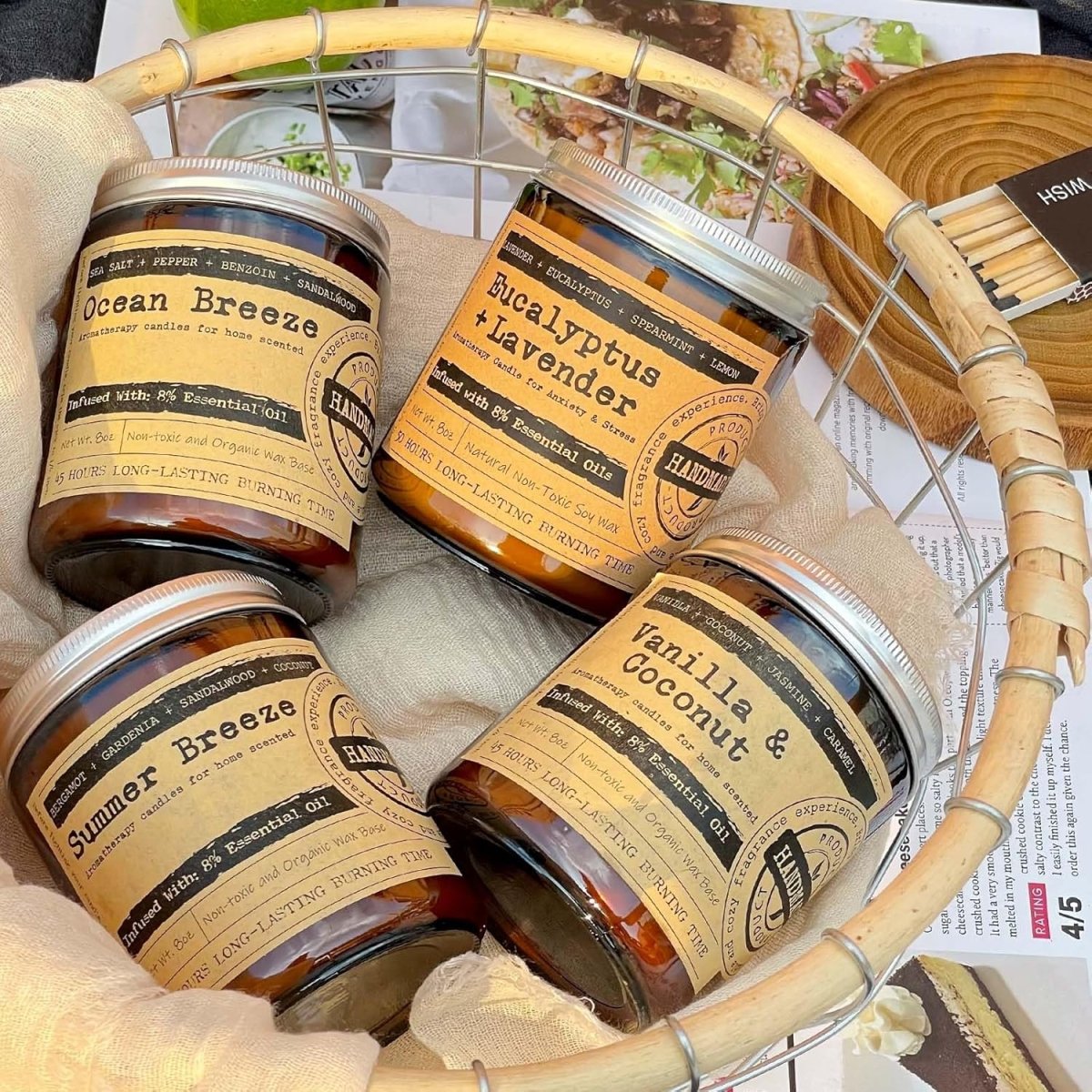 KOTKAS Lavender Eucalyptus Scented Candles - 8oz Natural Scented Soy Candles for Home Non Toxic Aromatherapy Lavender Candles Gifts for Women Bath Relaxing Calming Soothing Relaxation Stress Relief - Homesidy.com