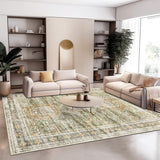 Soalmost Washable Area Rug 8x10, Large Soft Rugs for Living Room Vintage Beige Carpet 8x10 Area Rugs for Bedroom Dining Room Non - Slip Stain Resistant Under Table Rug - Homesidy.com
