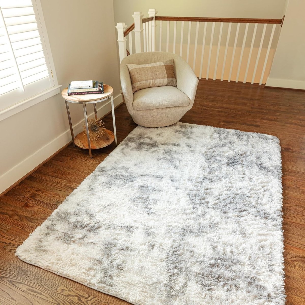 Ophanie Area Rugs for Living Room Bedroom, Upgrade Non - Slip Fluffy Soft Grey Shag Carpet, Indoor Floor Gray 4x6 Fuzzy Shaggy Living Room Plush Rug for Kids Home Dorm Decor Aesthetic - Homesidy.com