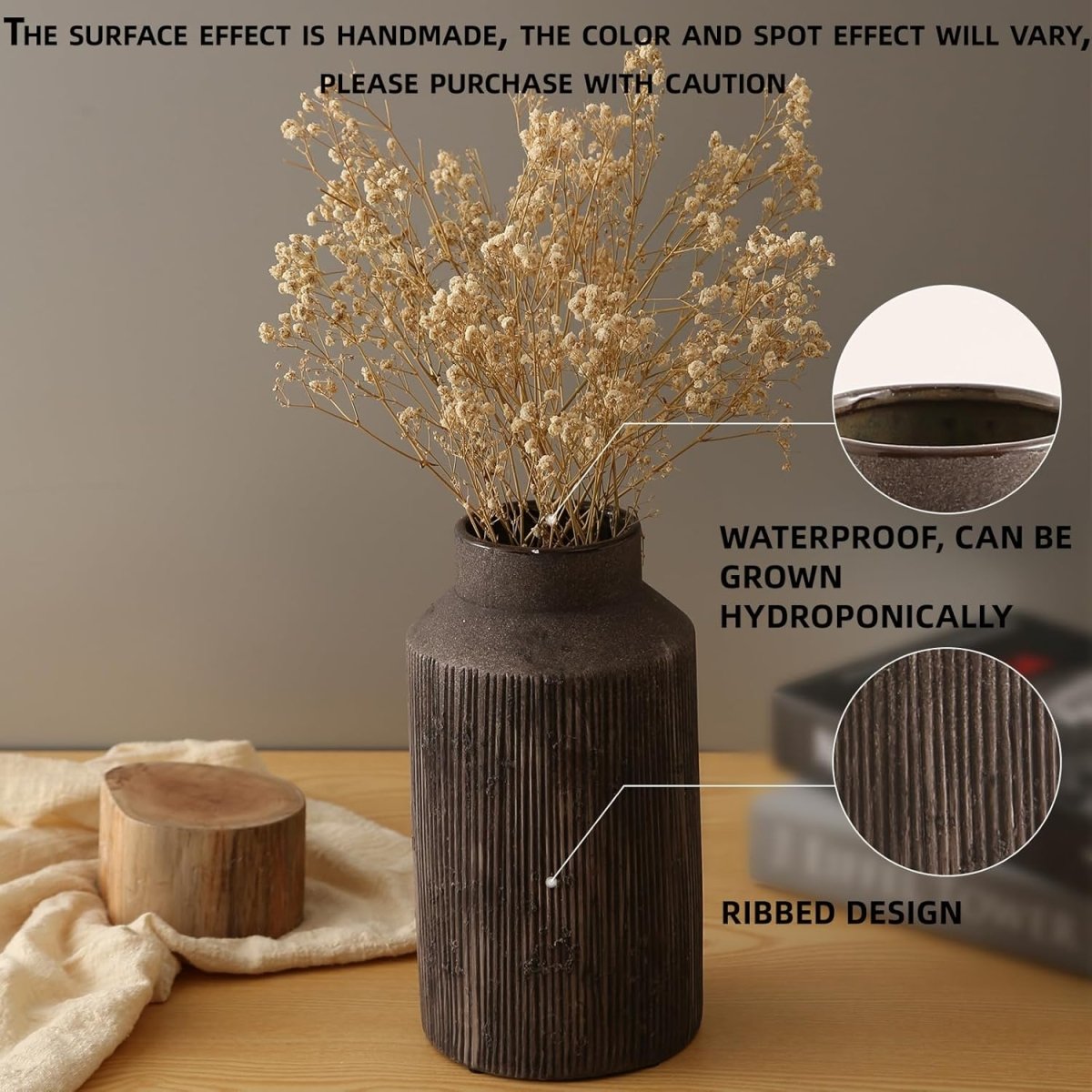 Rustic Vases for Home Decor. Ceramic Vase for Dining Table Decor. Terracotta Decorative Vase 6.1IN. ZSHLXM - Homesidy.com