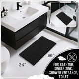 Yimobra Bathroom Rugs Non Slip Washable - Ultra Soft Absorbent Chenille Bath Mat, Quick Dry Shaggy Floor Carpet for Tub Shower, Gray Home Decor Accessories, 24x17 Inch - Homesidy.com