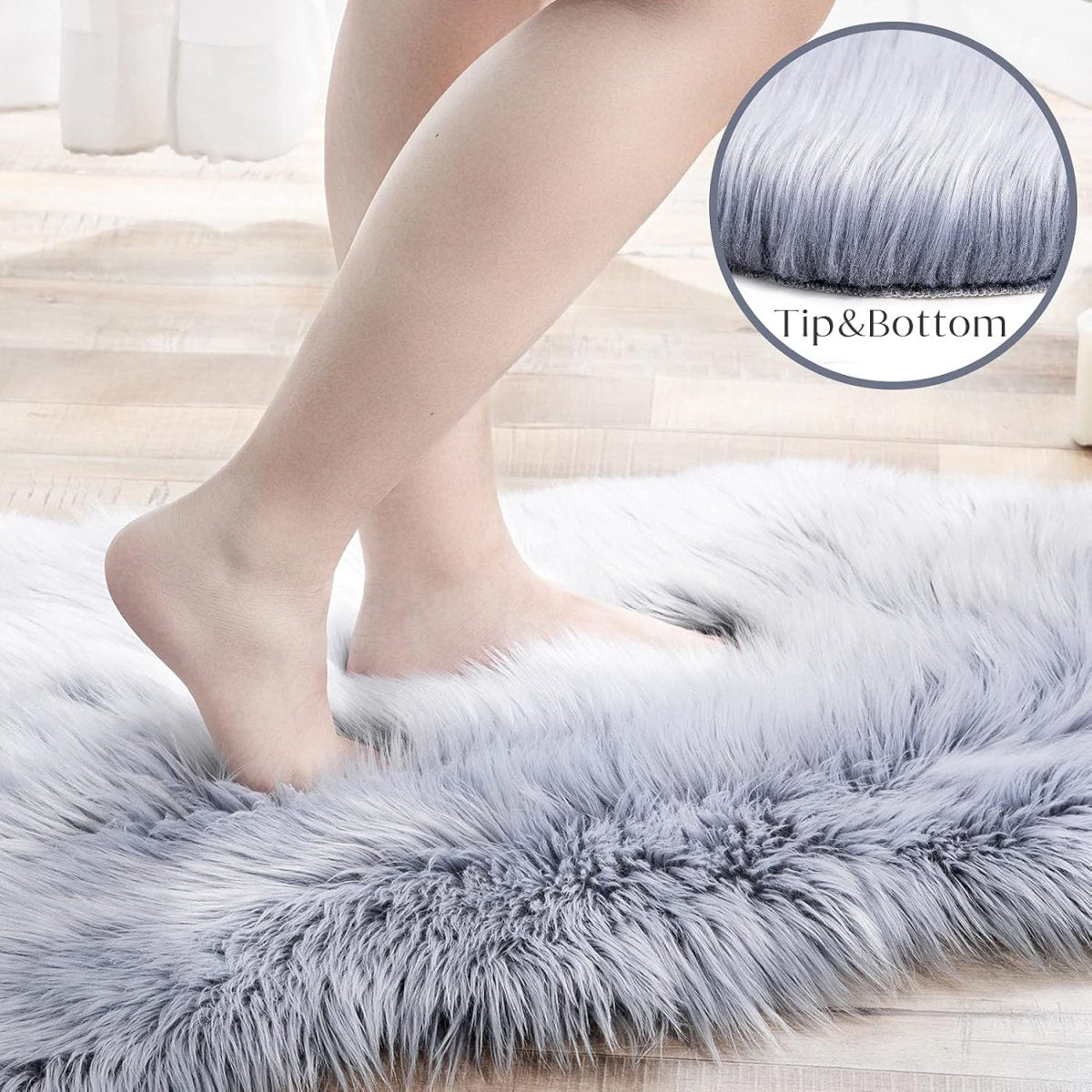 Ashler Faux Fur Rug, Fluffy White Small Sheepskin Rug, Ultra Soft 2x3 Ft Mat, Machine Washable Shag Mats, Nursery Throw for Bed, Living, Kids Room - Homesidy.com