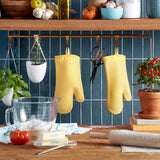 KITCHENAID Ribbed Soft Silicone Oven Mitt 2 - Pack Set, 7.5&34;x13&34;, Milkshake - Homesidy.com