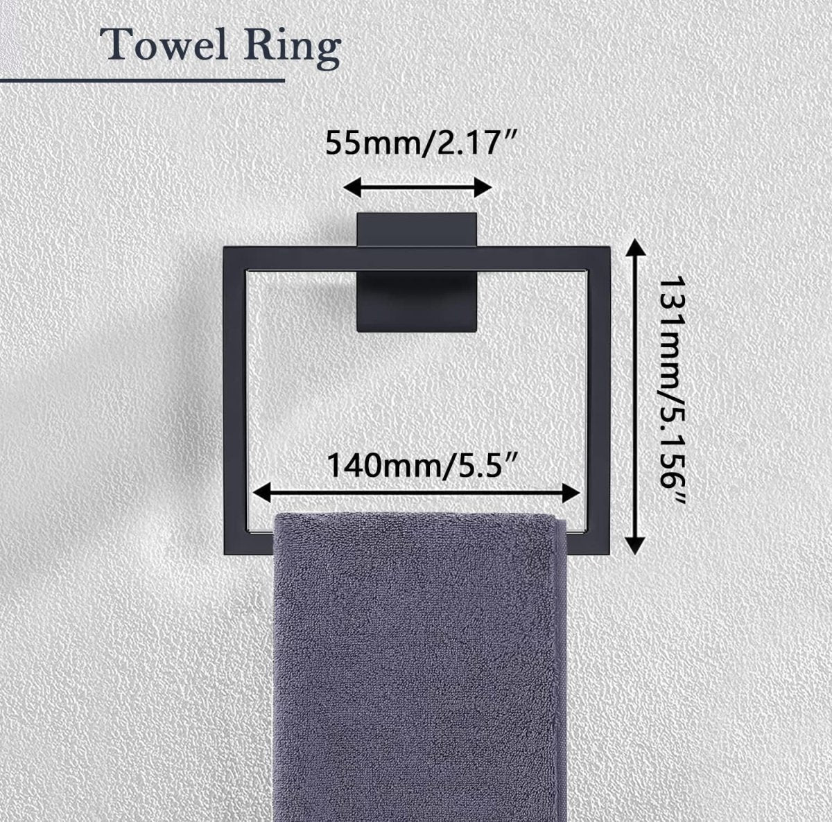 5 - Pieces Matte Black Bathroom Hardware Accessories Set, SUS304 Stainless Steel Bath Towel Bar Set, Towel Racks for Bathroom Wall Mounted. - Homesidy.com