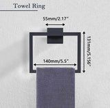 5 - Pieces Matte Black Bathroom Hardware Accessories Set, SUS304 Stainless Steel Bath Towel Bar Set, Towel Racks for Bathroom Wall Mounted. - Homesidy.com