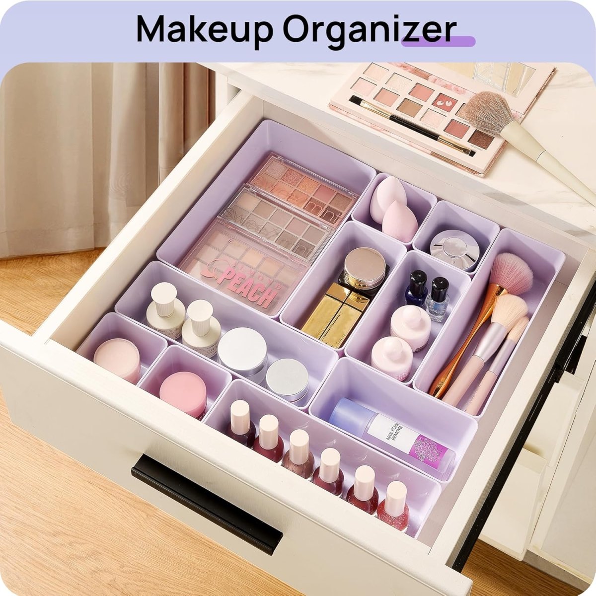 Vtopmart 25 PCS Clear Plastic Drawer Organizers Set, 4 - Size Versatile Bathroom and Vanity Drawer Organizer Trays, Storage Bins for Makeup, Bedroom, Kitchen Gadgets Utensils and Office - Homesidy.com