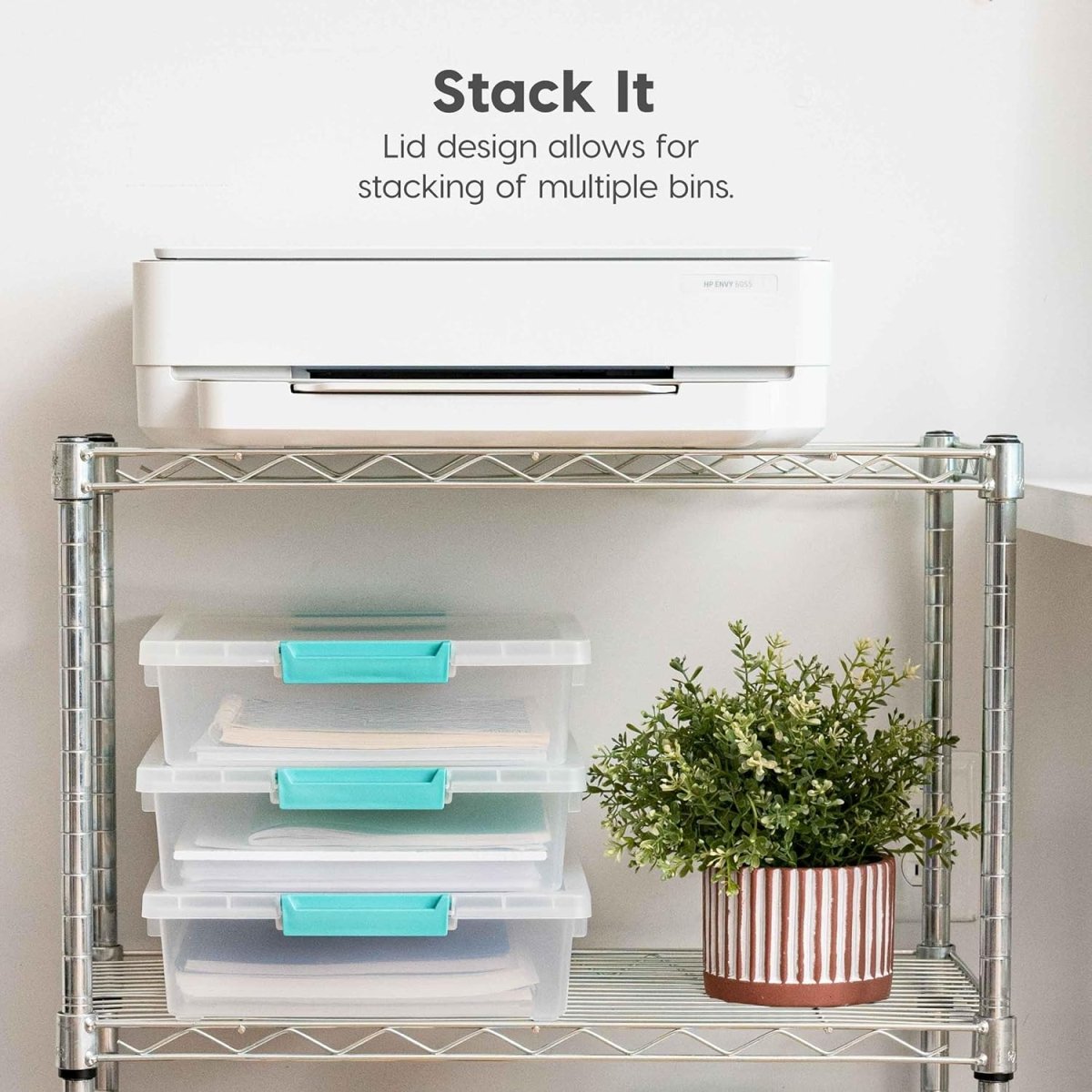 IRIS USA 6 Qt. Plastic Storage Bins Containers with Lids, 4 Pack, Small Sensory Bin, Craft Storage, Craft Organizers &amp; Storage, Organizing Container for Home, Office &amp; Art Supplies, Stackable, Clear - Homesidy.com