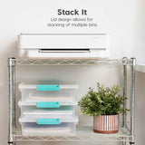 IRIS USA 6 Qt. Plastic Storage Bins Containers with Lids, 4 Pack, Small Sensory Bin, Craft Storage, Craft Organizers &amp; Storage, Organizing Container for Home, Office &amp; Art Supplies, Stackable, Clear - Homesidy.com