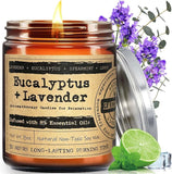KOTKAS Lavender Eucalyptus Scented Candles - 8oz Natural Scented Soy Candles for Home Non Toxic Aromatherapy Lavender Candles Gifts for Women Bath Relaxing Calming Soothing Relaxation Stress Relief - Homesidy.com