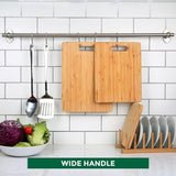 Bamboo Cutting Boards for Kitchen [Set of 3] Wood Cutting Board for Chopping Meat, Vegetables, Fruits, Cheese, Knife Friendly Serving Tray with Handles - Homesidy.com