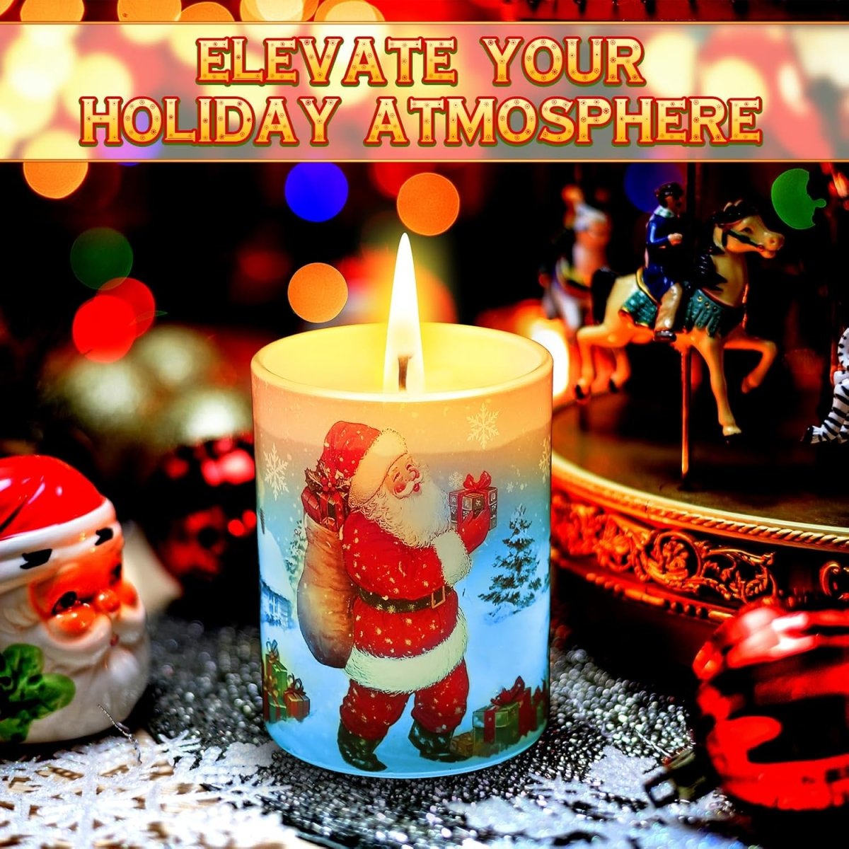 Electricwise Christmas Scented Candle Gift Set for Women, LED Xmas Candles Can Change Into 7 Colors, Winter Candle with 7.6oz Soy Wax Fir Holiday Candles for Christmas Women Gift(Snowman) - Homesidy.com