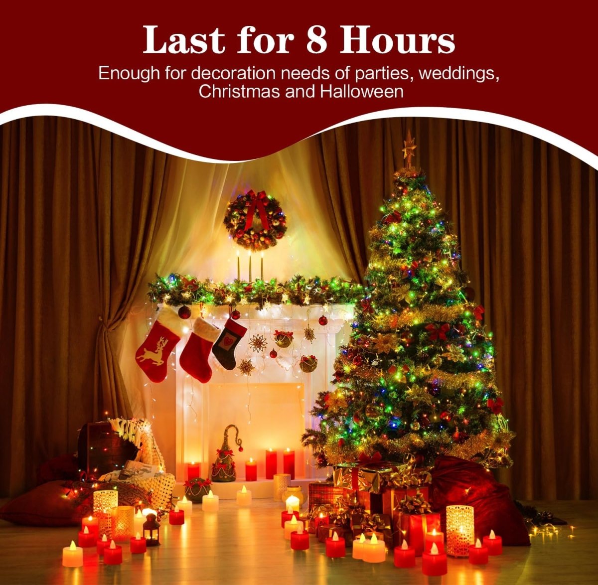 KOABY 25/50/100 Pack Flameless Votive Candles, Last 8H , Warm Yellow Light, No Timer or Flickering - Homesidy.com