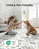 AMADA HOMEFURNISHING 8x10 Washable Area Rug, Low - Profile Large Area Rug with Non - Slip Backing &amp; Durable Edge Binding, Vintage Large Rugs for Living Room, Bedroom, Dinning Room - Homesidy.com
