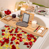 Temple Spring Wooden Bathtub Tray, Bamboo Bathroom Accessories, Bath Tray for Tub, at Home Spa Essentials, Board for Tub Table, Bath Caddy for Bathtub Accessories &amp; Bathroom Essentials – Natural - Homesidy.com